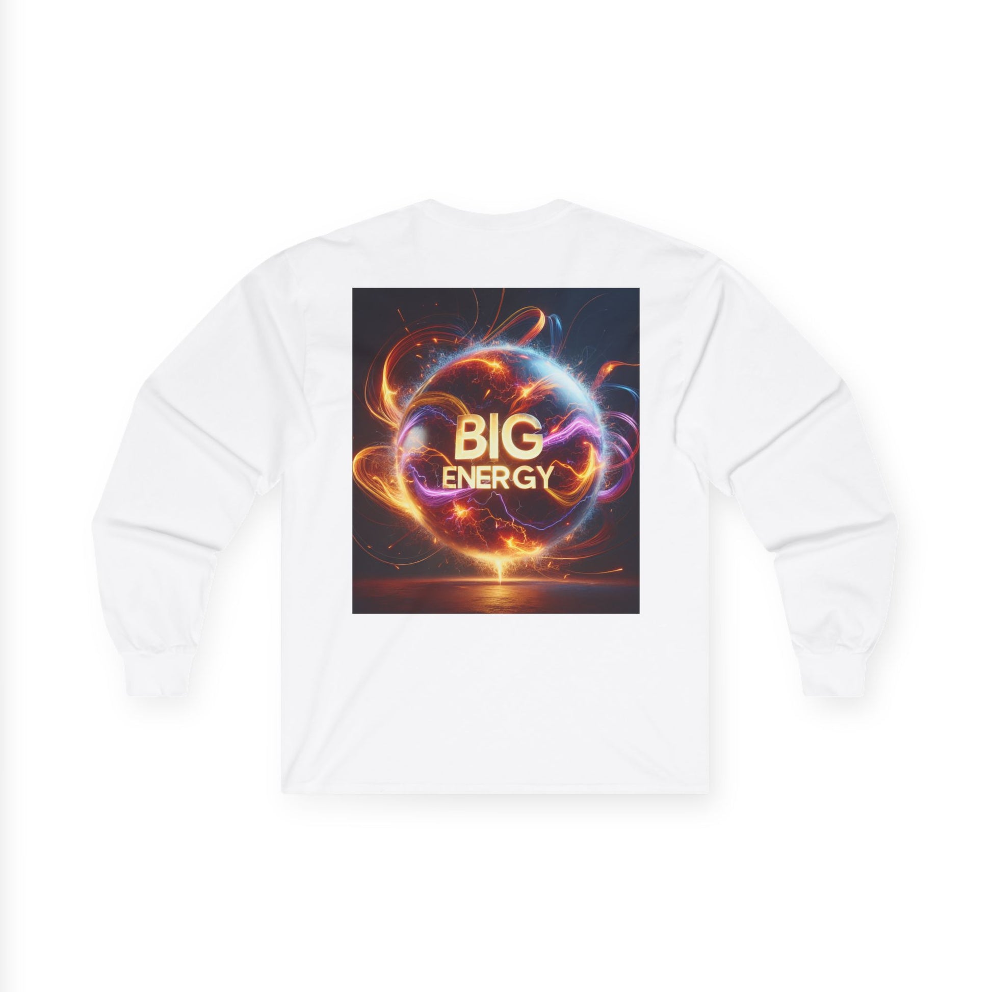 Big Energy Long Sleeve Tee, Unisex Cotton Shirt, Motivational Tee, Gift for Him/Her, Festival Apparel, Vibrant Graphic Tee