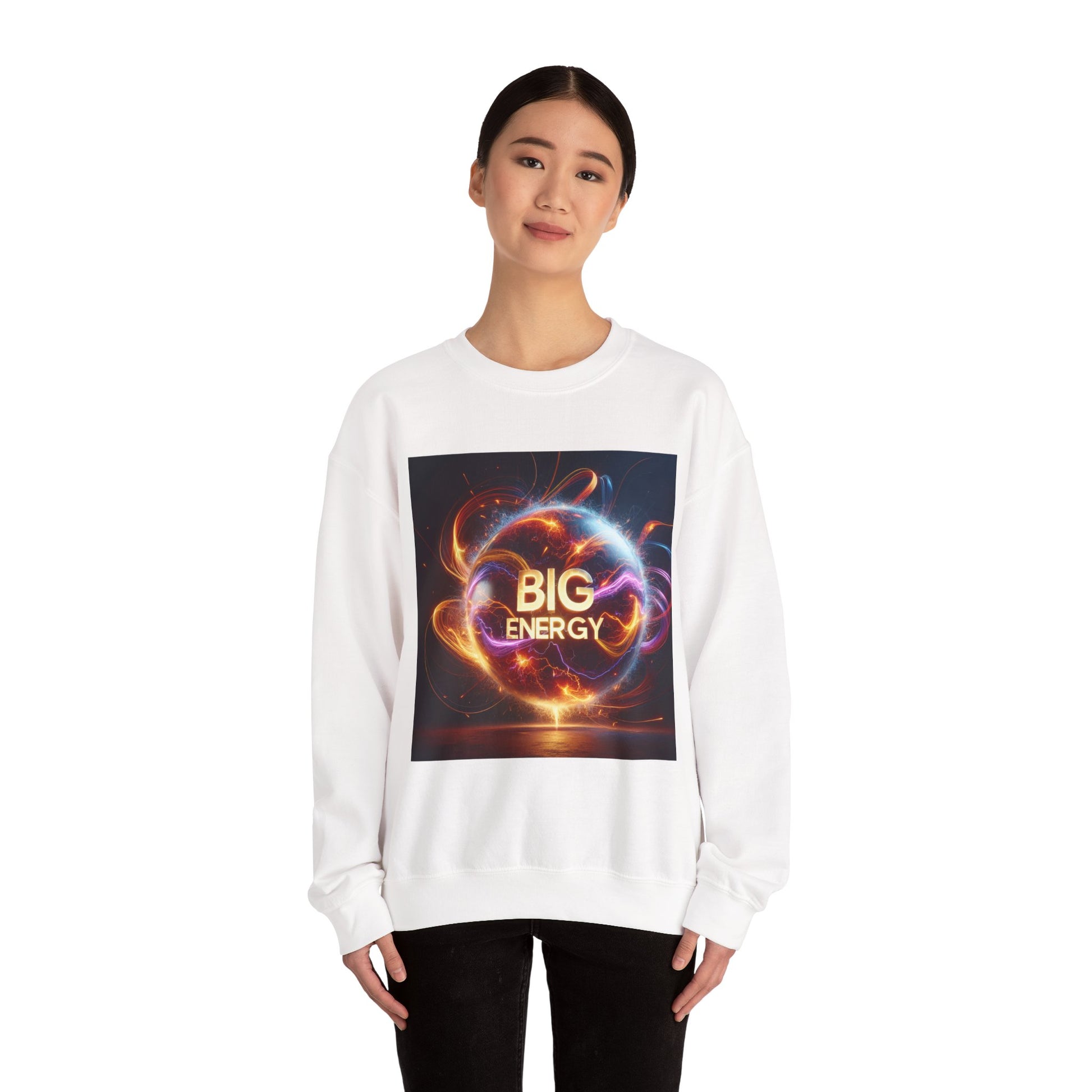 Vibrant Energy Crewneck Sweatshirt for Positive Vibes, Unisex Cozy Pullover for Everyday Wear, Gift for Motivation, Casual Fashion Statement